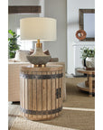 Vineyard Row - Wine Barrel End Table - Light Brown