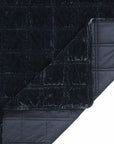 Stella - King Faux Silk Velvet Double Box Stitch Quilt Set (Set of 3) - Midnight Blue