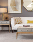 Perrine - Rectangle End Table - Silver / Gold