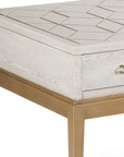 Perrine - Rectangle End Table - White / Gold