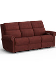 Bernard - Power Reclining Sofa With Console, Power Headrests & Lumbar, Nailhead Trim