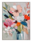 Spring Bouquet Framed Canvas - Pink