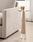 Niari - Travertine Drink Table - Light Brown