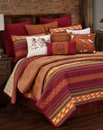 Solace - Full/Queen Reversible Quilt Set Set of 3 - Red / Orange / Brown