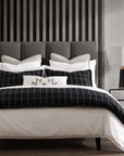 Windowpane - Queen Plaid Comforter Set Set of 3 - Black