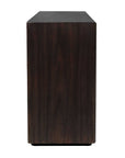 Stevenson - Chiseled 4 Door Cabinet - Black / Brown / Woodtone