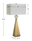 Arete - Modern Brass Table Lamp - Gold