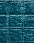 Stella - Faux Silk Velvet Double Box Stitch Throw - Teal