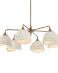 Biddeford - 6 Light Beaded Pendant - White