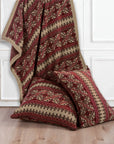 Fair Isle - Knit Throw Blanket - Rustic Red