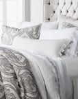 Nicole - Queen Damask Comforter Set Set of 3 - Gray
