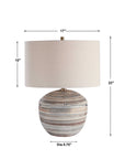 Prospect - Striped Accent Lamp - Light Brown