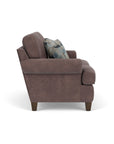Moxy - Fabric Loveseat, T-Shaped Seat Cushion, Curved Sock Arms
