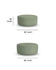 Pouf - Fabric Cocktail Ottoman - Olive