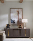Bluster - Framed Abstract Canvas - Blue / Brown / Gray / Orange / Purple / White / Yellow