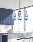 Windswept - 1 Light Mini Pendant - Blue & White