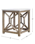 Catali - Stone End Table - White & Light Brown
