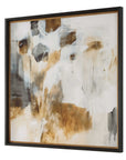 Ancient Story - Framed Abstract Print - Black / Blue / Brass / Gold / Gray / Orange / White / Yellow