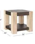 Harmony - End Table - Carbon Mindi / Blonde Acacia
