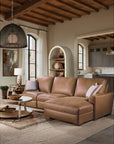 MS - Optimus Three-Seat Power Sectional - Light Brown