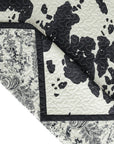 Clara - King Cowhide Reversible Quilt Set Set of 3 - Black