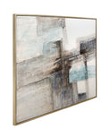 Framed Canvas Quiet Structure - Silver