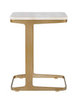 Tylan - Marble Accent Table - Brass / White