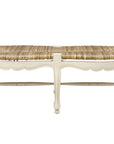French - Backless Settee - White / Light Brown