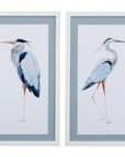 Heron I Framed Print - White
