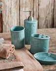 Savannah - Ceramic Countertop Bathroom Set Set of 4 , 4 Per Carton - Turquoise