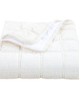Stella - Faux Silk Velvet Double Box Stitch Throw - Stone