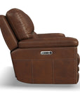 David - Power Reclining Sofa With Power Headrests & Lumbar - Pecan