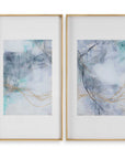 Undulating Oro - Abstract Prints (Set of 2) - Blue