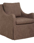 Luisa - Pinstripe Swivel Chair - Brown