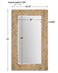 Demetria - Oversized Wooden Mirror - Light Brown