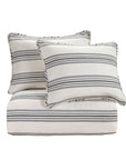 Prescott - Queen Duvet Cover Set Set of 3 - White / Black