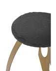 Vaughan - Accent Table - Antique Brass / Black Slate