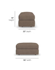 Chevy - Fabric Ottoman Pouf - Brown