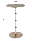Cyprus - Accent Table - Brass / White