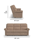 Bernard - Power Reclining Sofa With Console, Power Headrests & Lumbar, Nailhead Trim