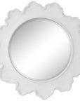 Sea Coral - Round Mirror - White
