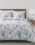 Oceania - King Duvet Cover Set Set of 3 - Blue