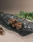 Smoked Leaf - Glass Tray - Dark Gray