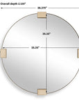 Russo - Travertine Round Mirror - Bronze / Brown / Gold