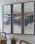 Graphite - Horizon Framed Prints (Set of 3) - Light Gray