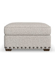 Milo - Fabric Cocktail Ottoman With Nailhead Trim