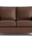 True Custom Leather Roll Arm Loveseat