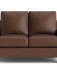 True Custom Leather Slope Arm Loveseat