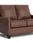 True Custom Leather Slope Arm Loveseat