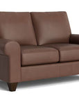 True Custom Leather Roll Arm Loveseat